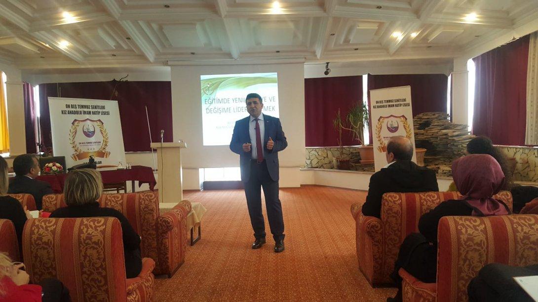 Karabağlar İlçe Milli Eğitim Müdürü Metin Ender KARABULUT´un başkanlığında eğitim değerlendirme toplantısı